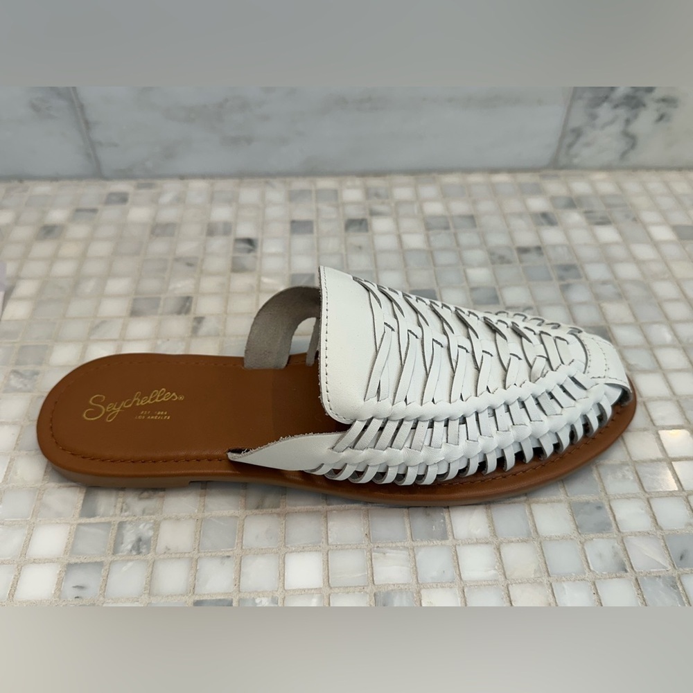 Seychelles Women’s Off White Woven Leather Realm Mule NEW - Picture 5 of 6